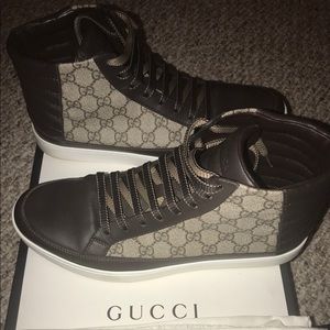 Authentic-GUCCI GG SUPREME HIGH TOPS-Men’s size 10